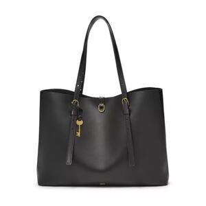 Fossil Black Kier Cactus Leather Tote